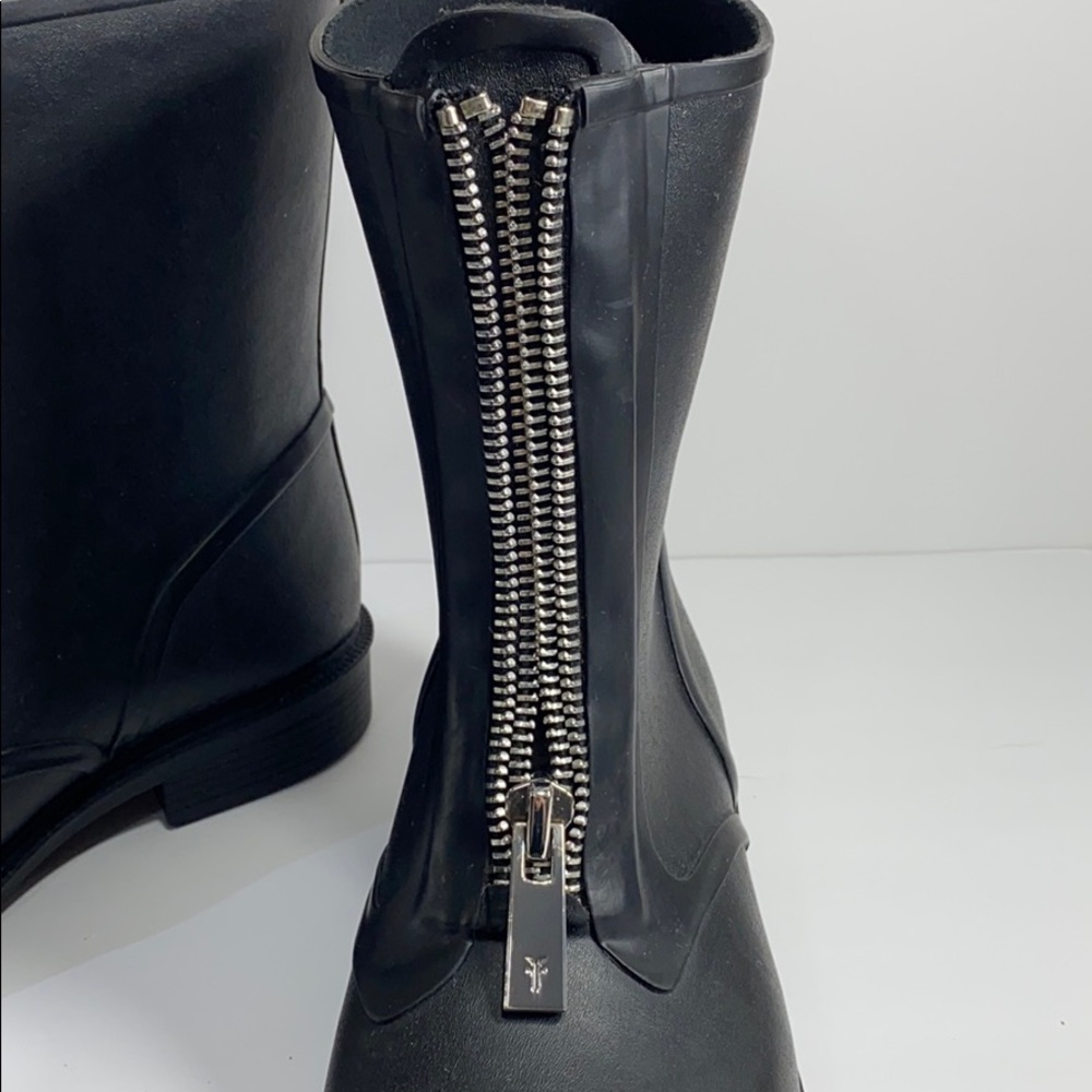 Frye Black Storm Zip Rain Bootie Waterproof Boots - Picture 5 of 16